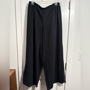 Black Sheer Overlay Wide Leg Pants Size 16W Women’s Vintage